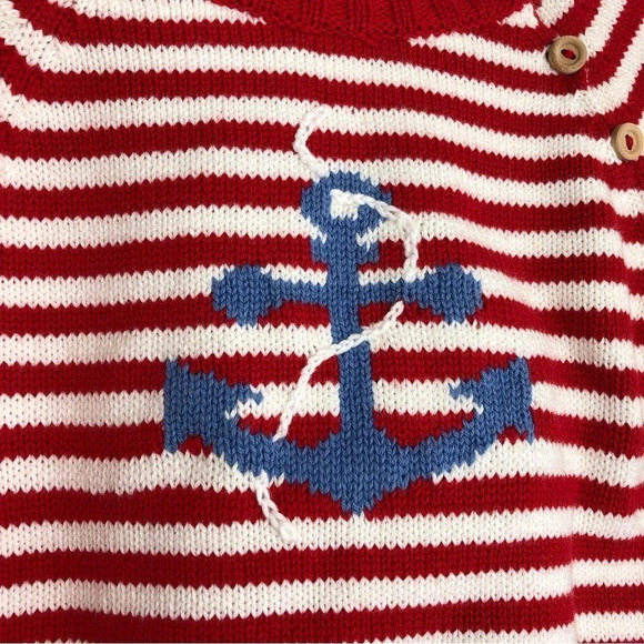 NWT Bella Bliss sweater red and white stripe w/ blue anchor size 12 months - Picture 8 of 11